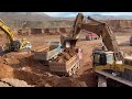 Caterpillar 365C Excavator Loading Mercedes & MAN Trucks With Three Passes