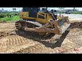 Amazing New Action! SHANTUI DH17c3 Dozer pushing soil, Hyundai dump truck 24 ton Fill Huge Land Size