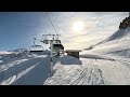 [4K] Skiing Tignes 1550, End of Day Run to Les Brévières from Aiguille Rouge, France, GoPro HERO11