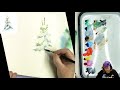 Snowy Pine Trees  Study Easy How to Paint Watercolor Step by step | The Art Sherpa