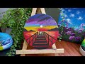 Romantic Bridge | Super Simple Acrylic Technique Painting Gradient | Abstract Painting Acrylic