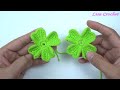 crochet four leaf clover keychain for beginners, leaf crochet keychain!