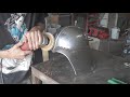 making  the metal darth vader helmet