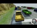 Downhill Truck Race VS Lightning & Nukes in BeamNG Drive Mods!