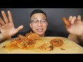 GIANT BACON CHILI CHEESE HOT DOG, FRIES, ONION RINGS MUKBANG | Eating Show