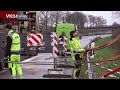 VN24 - Coach accident - Recovery with crane after serious accident on A44 - full video
