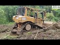 Awesome CAT D6R Bulldozer Working Cleaning Plantation Roads