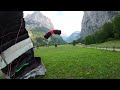 BASE Jump - 2 Way w/Phil at Nose 2 in Lauterbrunnen -  Outside View - RAW #basejump #lauterbrunnen