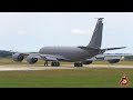 ONE IS HEAVY, TWO VERY HEAVY BUT THREE? FLIGHT OF 3 KC-135 STRATOTANKERS TAKE OFF • RAF MILDENHALL