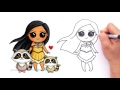How to Draw Disney Princess Pocahontas Cute step by step