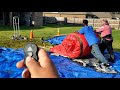 Badland Winch 2500lb to the Test Vs A Big Double Lane Water Slide