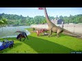 Brachiosaurus Hunting Velociraptor Spinosaurus Giant Indoraptor Jurassic World Evolution Triceratop