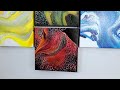 The 4 Elements: Earth, Air, Fire, Water - Swipe with Australian Floetrol - Acrylic Pouring