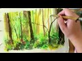 Simple Watercolor Forest Demonstration