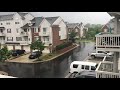 Heavy rain at apartment complex