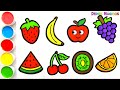 Dibuja y Colorea Frutas con Dedos Mágicos 🍓🍌🍎🍇🍉🍒🥝🍊 Dibujos Fáciles Para Niños #29