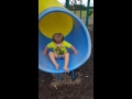 Fat man stuck in slide