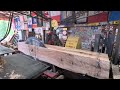 sawing pallet slats out of a nasty black oak log # 594