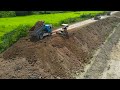 Huge Canal Build With Bulldozer Strong Pushing And Dumper Truck Best Operation