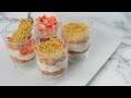 No Bake Strawberry Cheesecake  Cups|Easy dessert in 5 mins