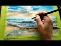 Watercolor SEASCAPE/ BEACH painting Easy Step by Step with Photo Reference + Sketch