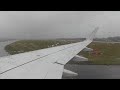 Lufthansa Airbus A320-200 wet landing at Edinburgh Airport, EDI