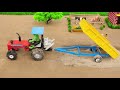 diy mini tractor dengerous stuck in mud with plough machine | science project |  @sanocreator