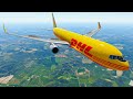 [P3D V5.3]CP Boeing 767-304(ER)(BDSF)DHL OE-LYC BCS6700 EHAM-EGNX Landing Nottingham EGNX With voice