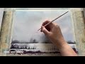 Review: ARCHES ROUGH Watercolor Paper! With Simple Sky, Birds & Lake Landscape Watercolour Tutorial