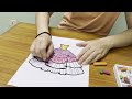 Hand-colored by me! Instructions for coloring a multi-layered princess dress