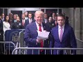 Trump arrives at court as defense prepares to cross-examine star witness Michael Cohen