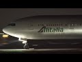 NEW Alitalia Boeing 777-300ER (EI-WLA) NIGHT take off at Rome Fiumicino Airport