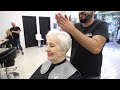 SHORT HAIRCUT OVER 70 - STACKED PIXIE BOB FOR GREY HAIR