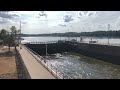 Grain Barge Departing The Quincy, Illinois Lock