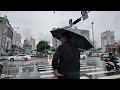 Rainy day walk around Guro Station Seoul, Korea 4K