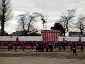 Japanese fireman's trick on the top of ladder