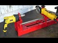 How To Make A Lathe Machine | Diy Homemade Woodworking Lathe Machine Using Drill & Angle Grinder