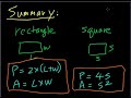 Area Perimeter Rect and Sq