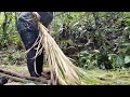Camping Hujan Deras, Membangun Rumah Panggung, Pinggir Sungai Di Sela pohon Besar Di Hutan