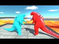 Ice Godzilla 2014 vs Fire Godzilla 2014 Lava Death Run - ARBS