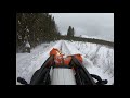 FMG IVALO snow plough opening forest road in deep snow