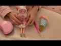 Pink girly ASMR 🦄 face & hair brushing, face tapping (layered 🔈), tarot cards