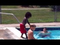 baby falls in pool