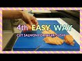 4 Easy Way to Cut Salmon for Nigiri Sushi II Sashimi Cutting Technique