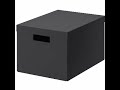 TJENA Storage box with lid, black, 9 ¾x13 ¾x7 ¾ 