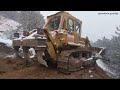 CAT D7 DOZER-ANİDEN KAR BASTIRDI-sobada künefe yaptık-yeni sığınak yaptık  @Greyder_mehmet