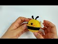 Crochet Bee Keychain - Cute & Small Amigurumi Bee Free Pattern