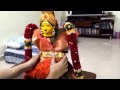 How to tie saree to varalakshmi goddess