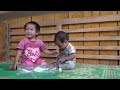 How to make bean-filled sticky rice cakes sold at the market -bathe the baby, gather around the baby