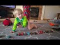 Busy Boy plays with cars